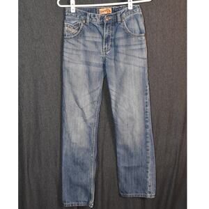 Wrangler Boys 26x26 20X Western Denim Straight Leg Jeans Adjustable Waist